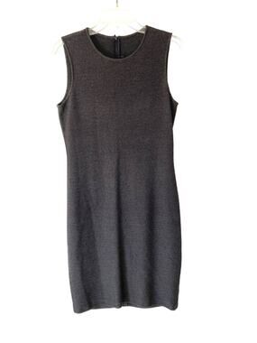St. John Charcoal Gray Wool Rayon Blend Stretchy Sleeveless Dress size 4